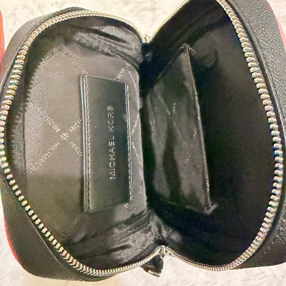 Michael Kors Black Crossbody Pouch with Pink Trim NWT - Picture 3 of 4